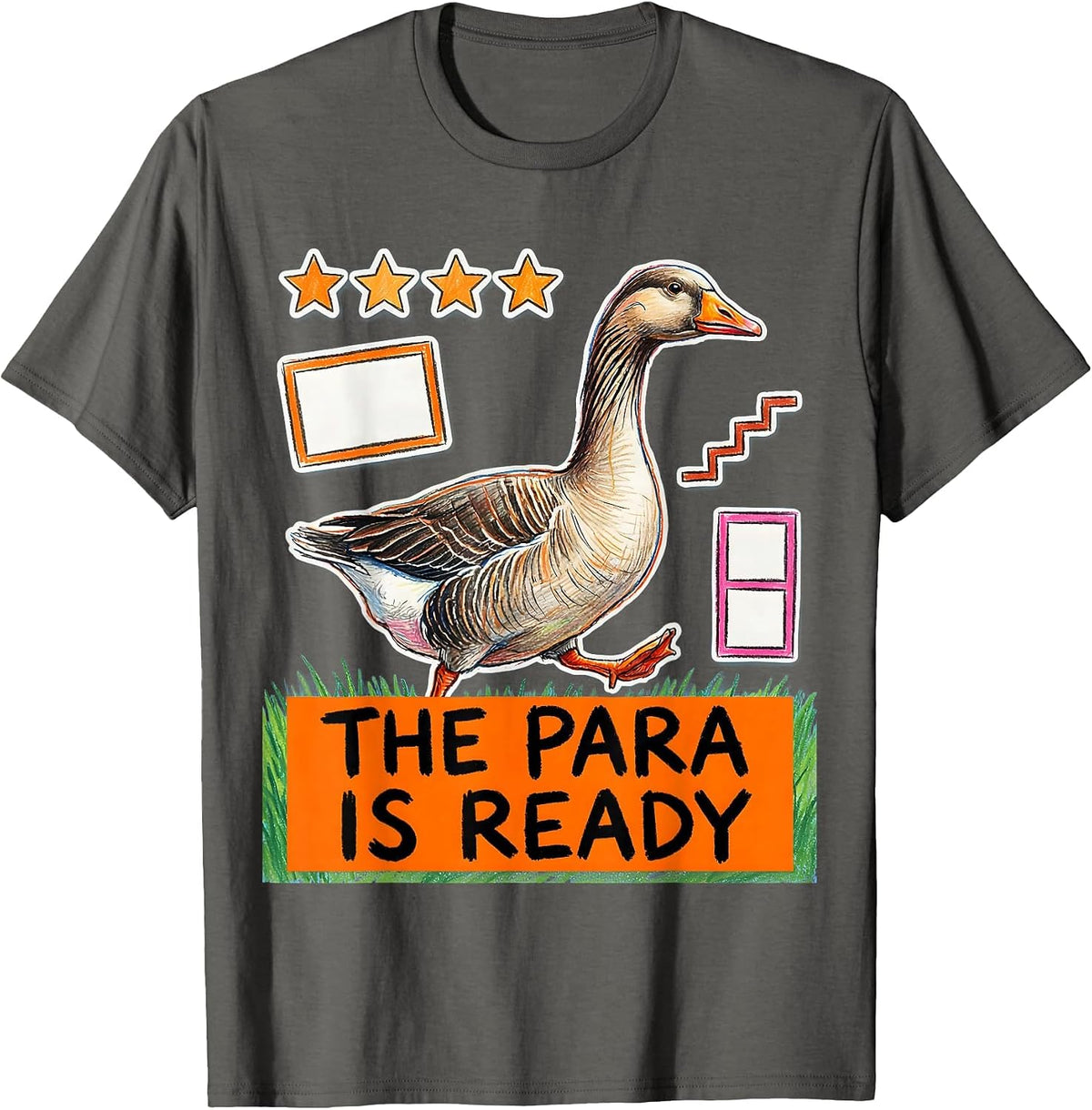Men's The Para Is Ready Naive Kidcore Funny SPED Teacher T-Shirt - Asphalt Grey