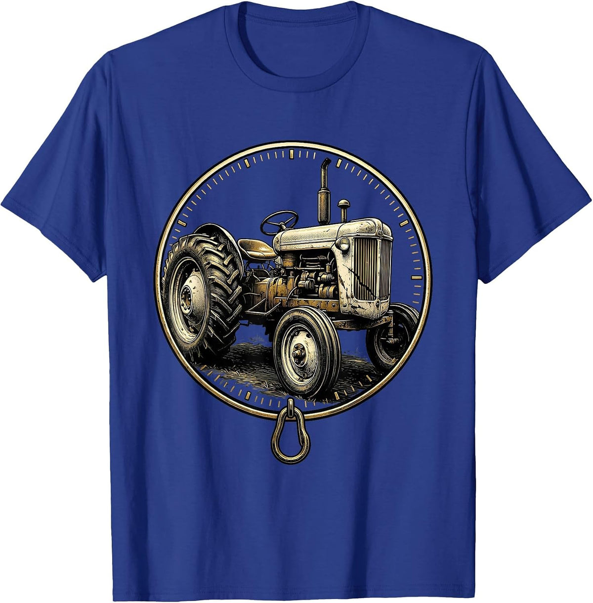 Vintage Tractor Emblem Farmer Farm Pride T-Shirt - Royal Blue