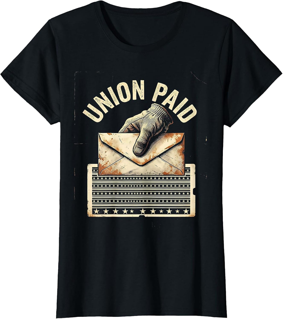 Women's Union Paid Vintage Labor Day Union Worker Pride T-Shirt - Black