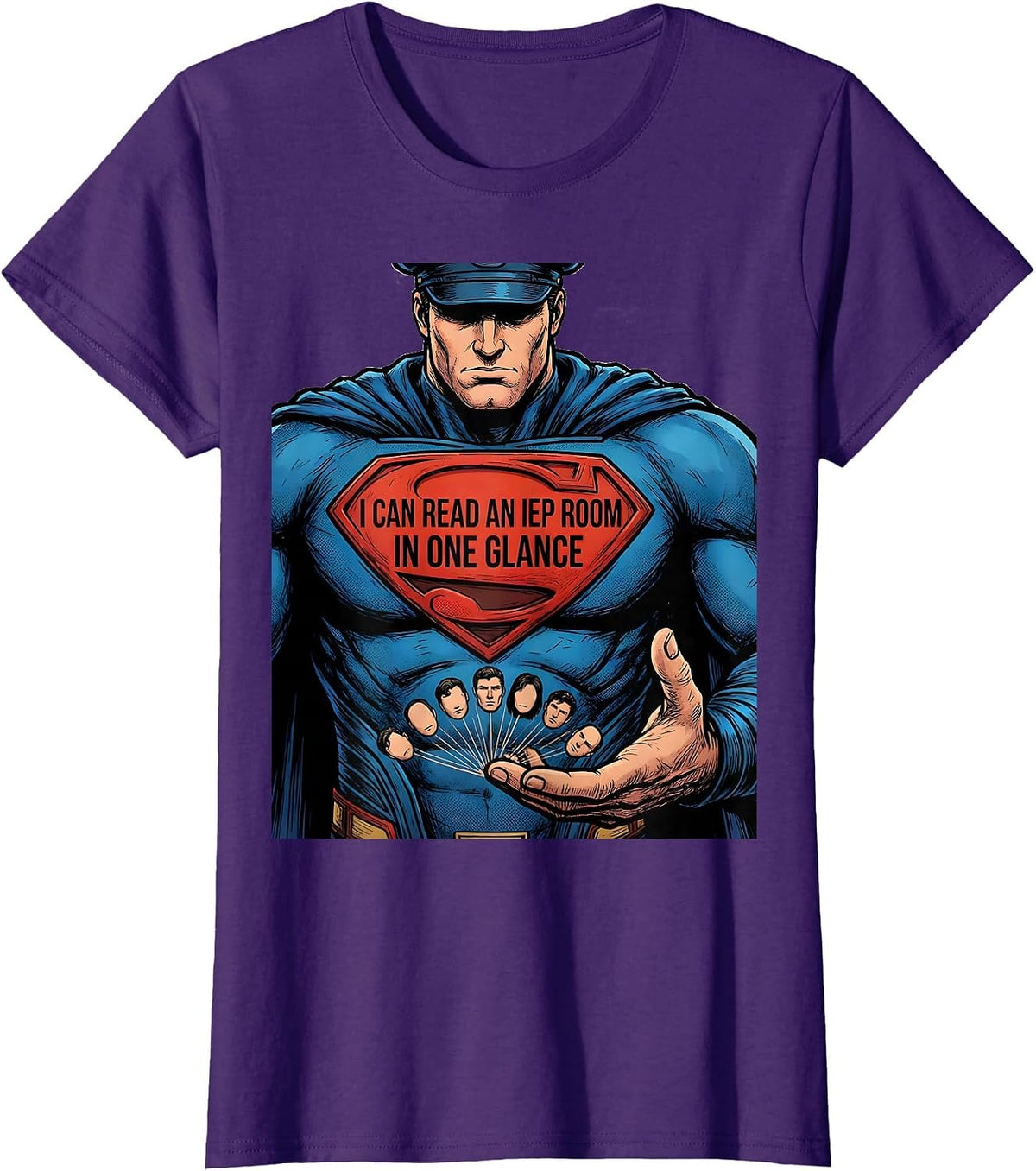 Women's I Can Read An IEP Room In One Glance Comic Book Teacher T-Shirt - Purple