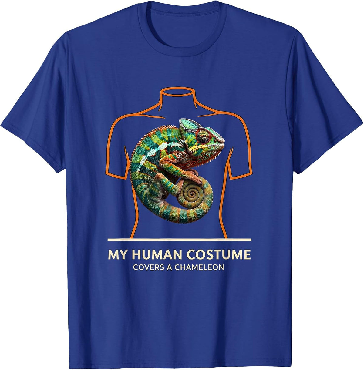 My Human Costume Covers A Chameleon Funny Halloween Animal T-Shirt - Royal Blue