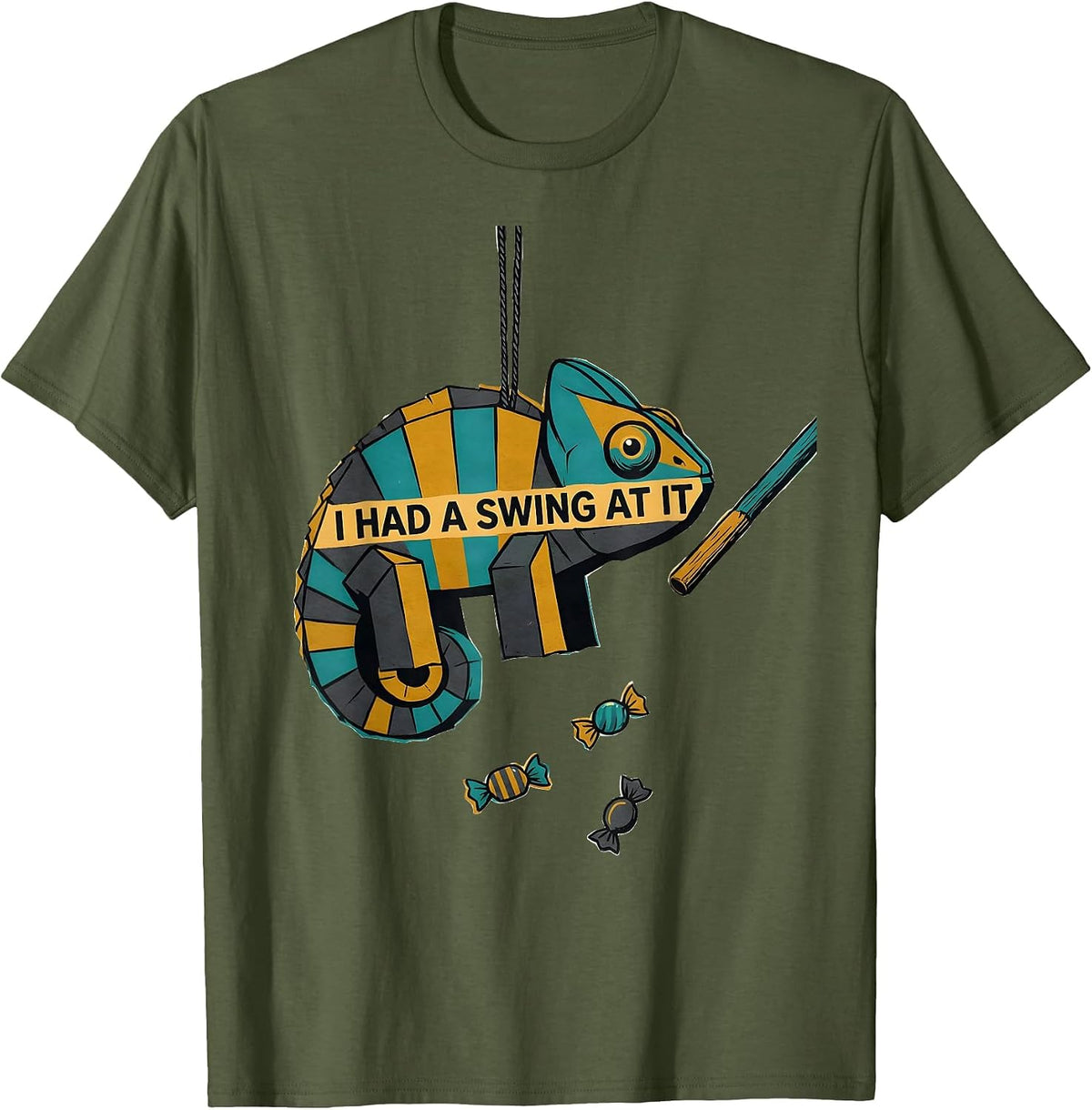 I Had A Swing At It Funny Cinco De Mayo Party Costume T-Shirt - Olive Green