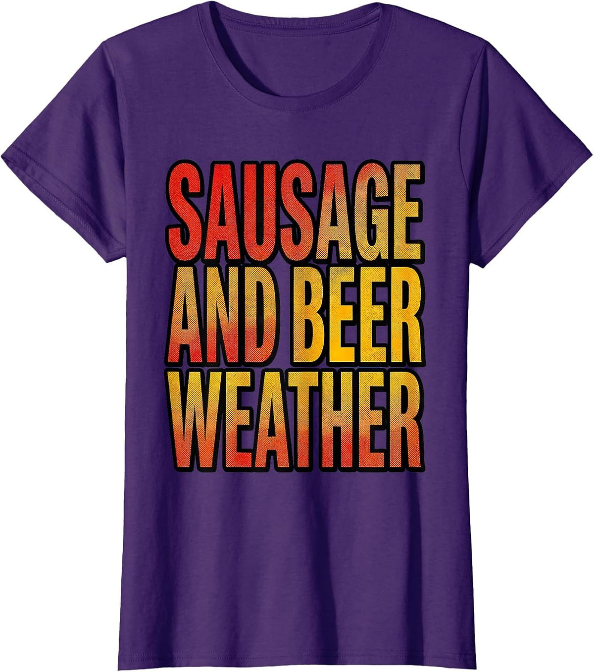 Women's Sausage and Beer Weather Oktoberfest Design T-Shirt - Purple