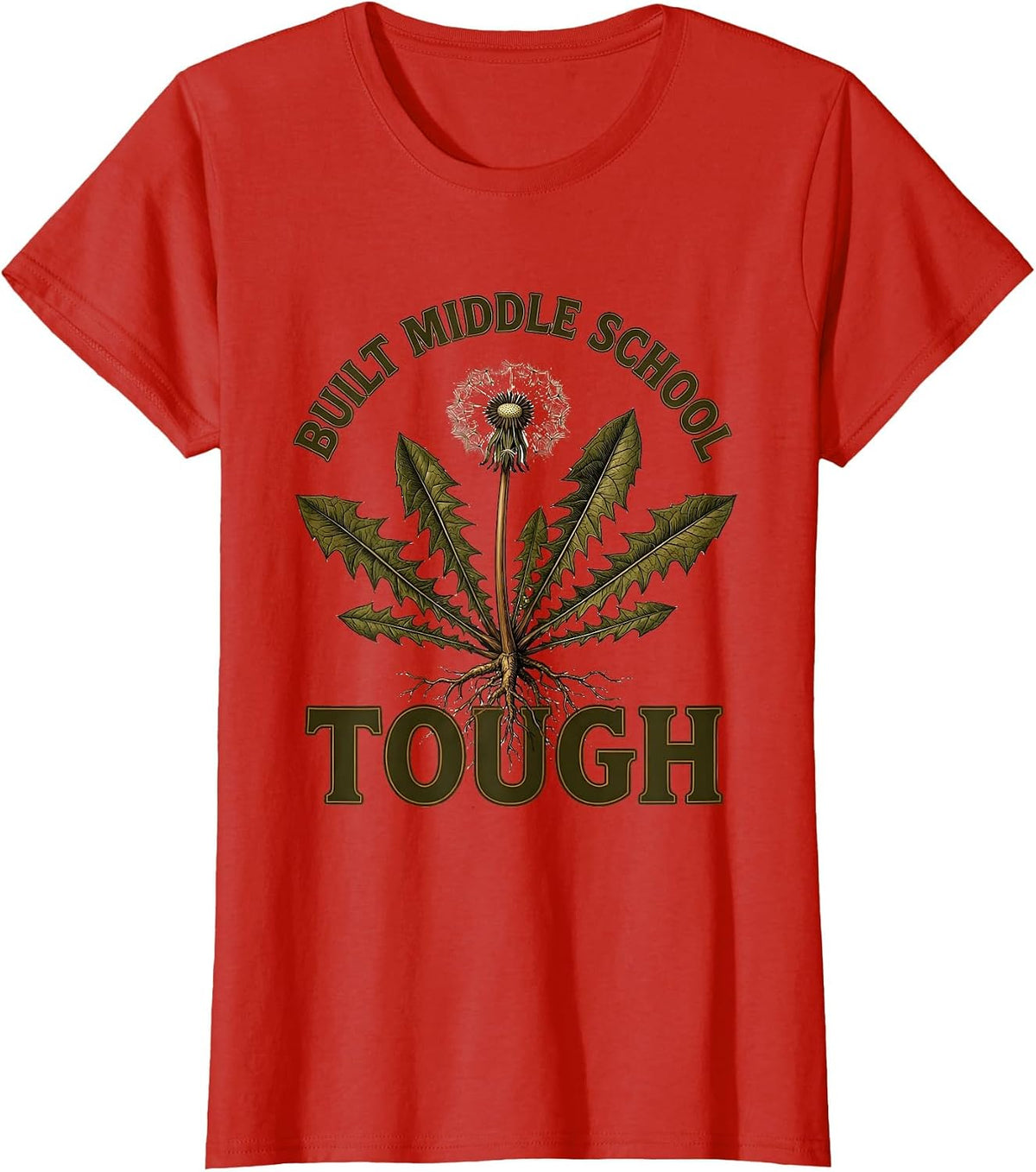 Built Middle School Tough Teacher Design T-Shirt - Red