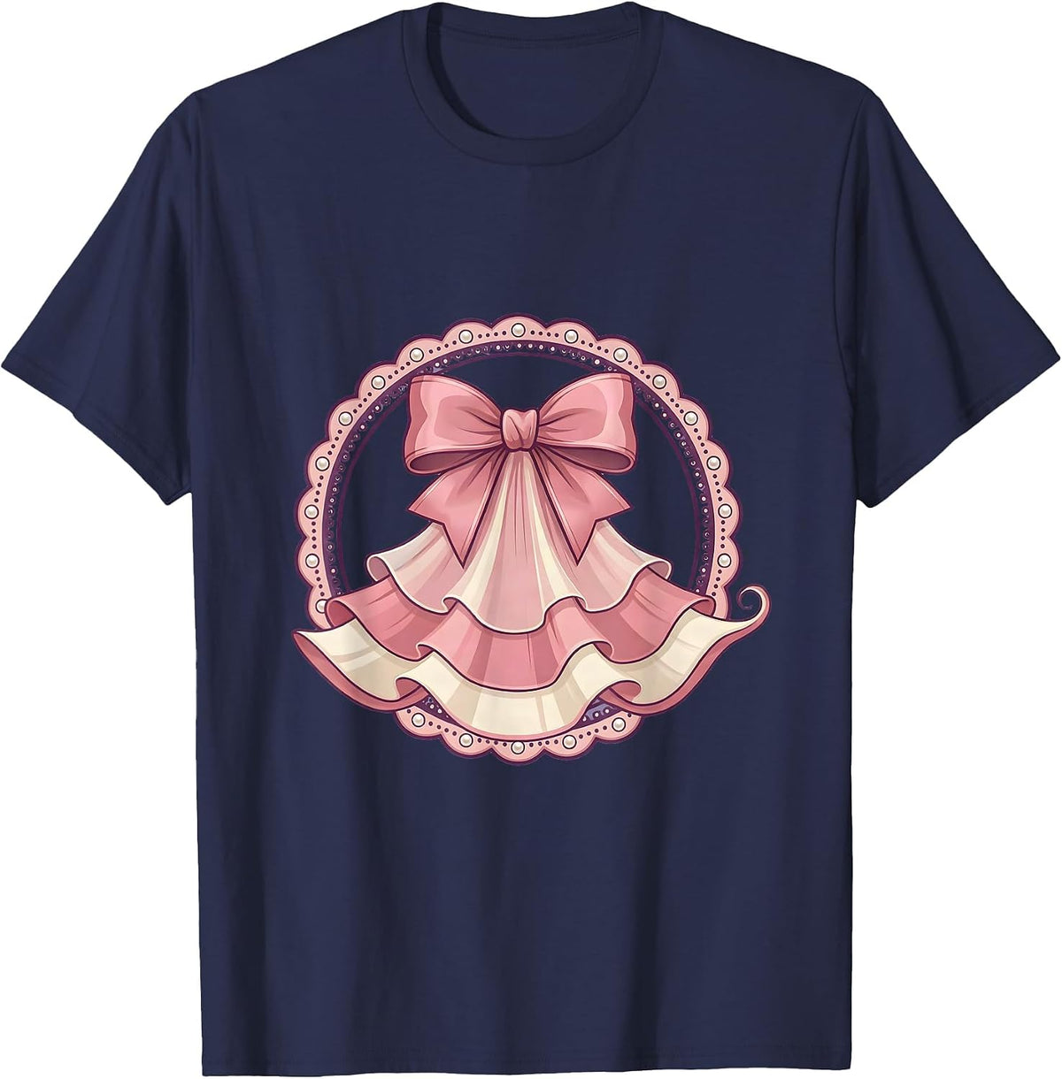 Men's Balletcore Flowing Chiffon Skirt in the Wind T-Shirt - Navy Blue