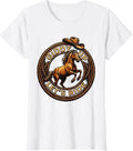Women's Giddy Up Let's Ride Cowboy Western Design T-Shirt - White