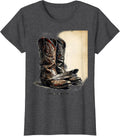 Women's Two Boots One Spirit Cowgirl Design T-Shirt - Dark Heather Grey