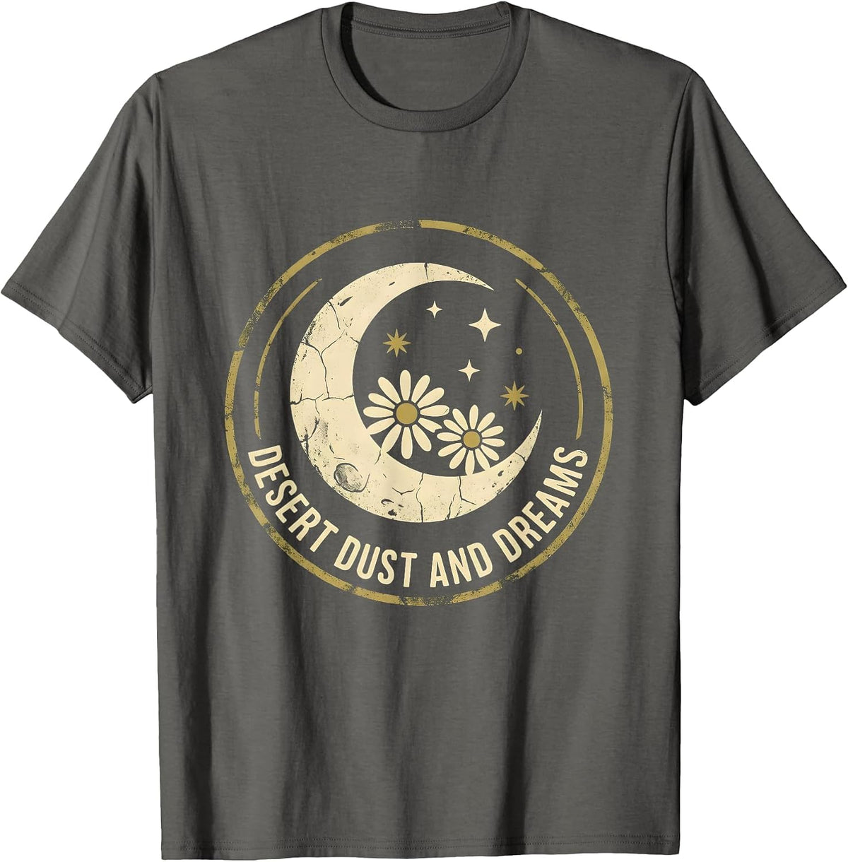Desert Dust and Dreams Cowgirl Design T-Shirt - Asphalt Grey