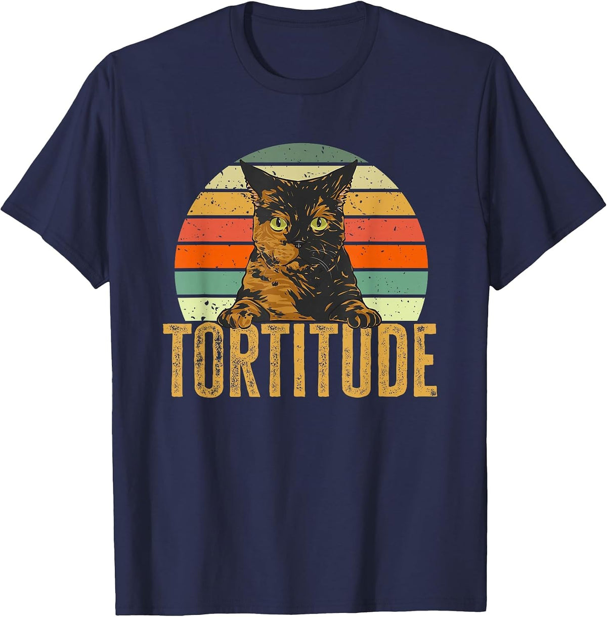Tortitude Tortoiseshell Cat Tortie Cat T-Shirt - Navy Blue