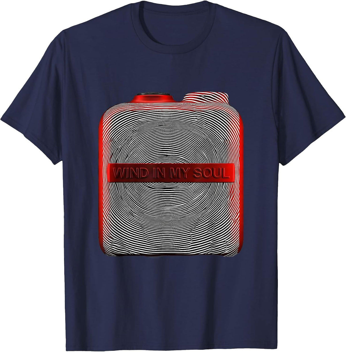Men's Wind In My Soul Motorcycle Rider Design T-Shirt - Navy Blue