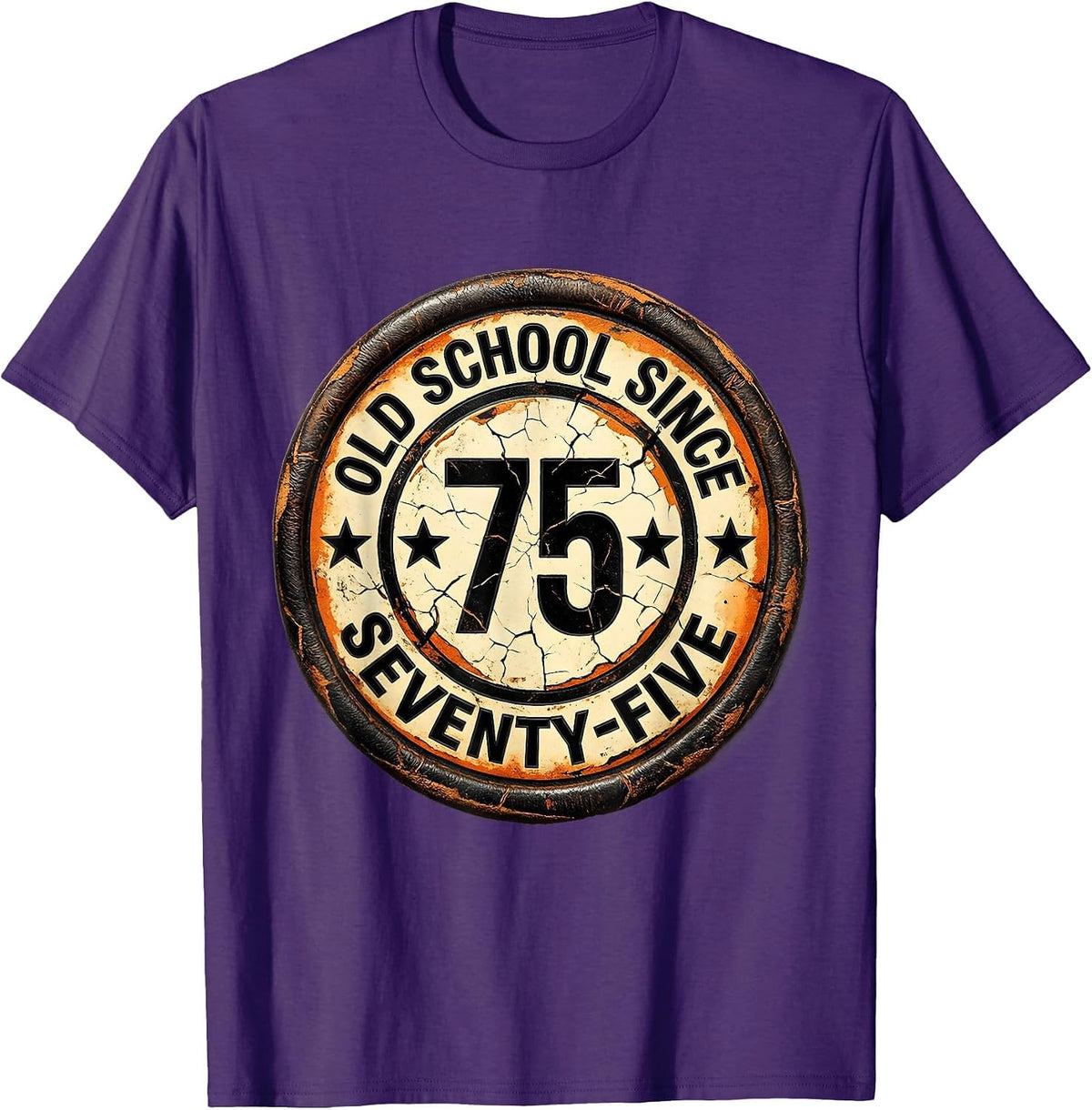 Old School Since Seventy-Five 1975 Vintage Design T-Shirt - Purple