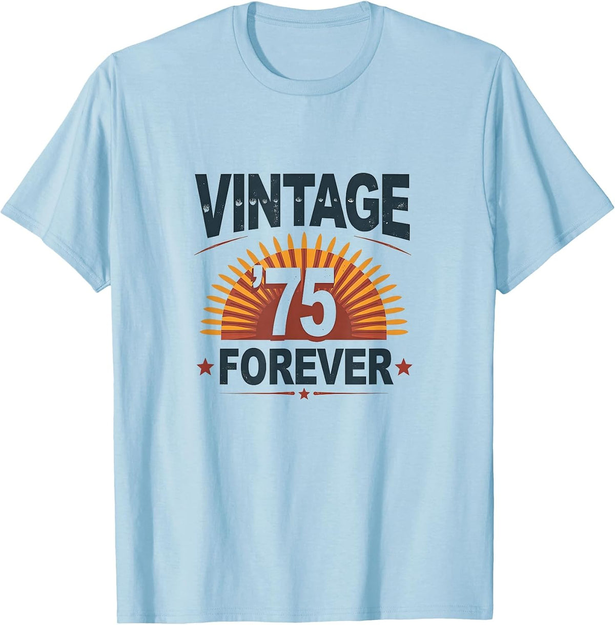 Vintage '75 Forever Retro Men's Design T-Shirt - Baby Blue