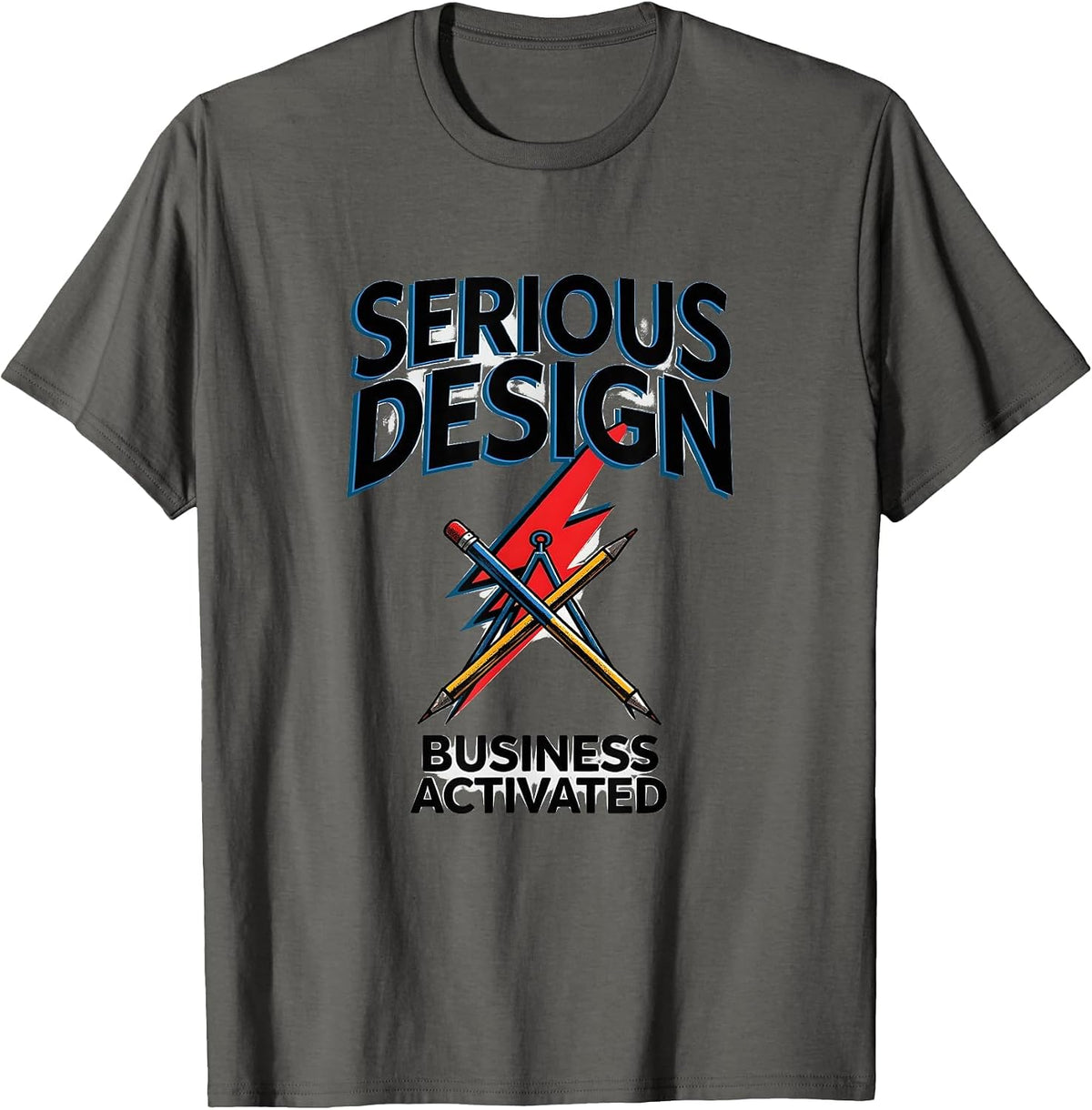 Serious Design Business Activated Graphic T-Shirt - Asphalt Grey