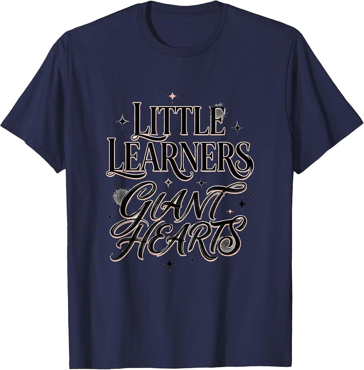 Men's Little Learners Giant Hearts 2nd Grade Teacher T-Shirt - Navy Blue