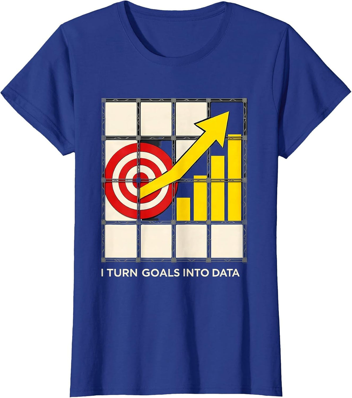 Women's I Turn Goals Into Data Stencil Graphic Special Education T-Shirt - Royal Blue