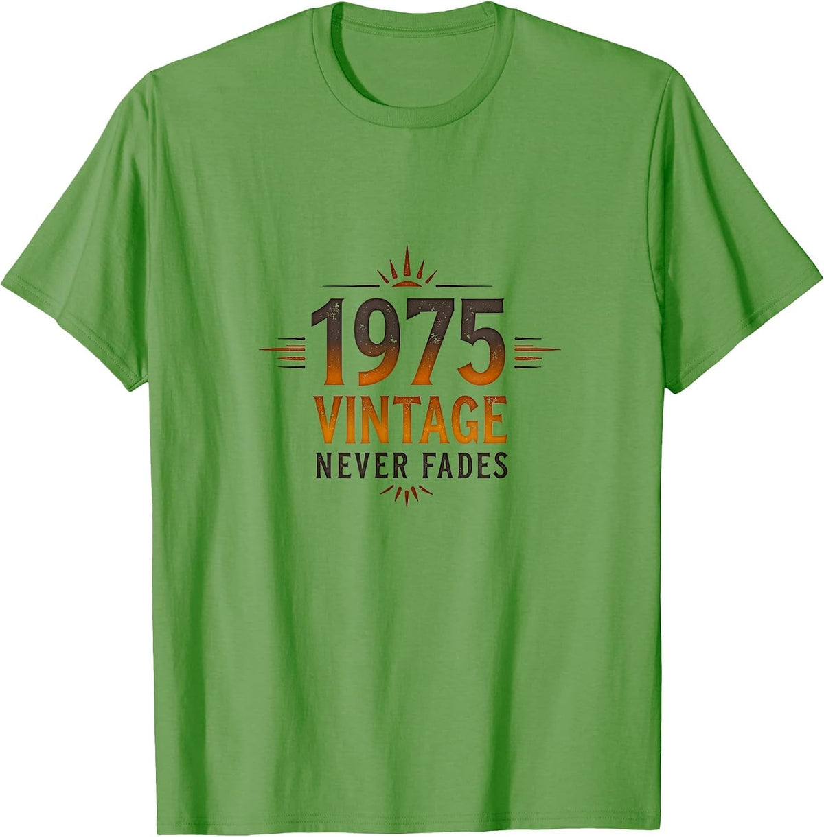 Vintage 1975 Never Fades Retro Design T-Shirt - Grass Green