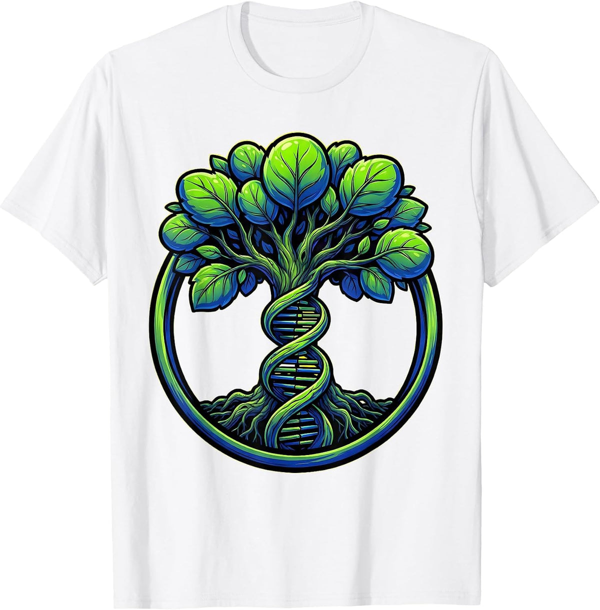 Men's DNA Tree of Life Science Teacher Graphic T-Shirt - White