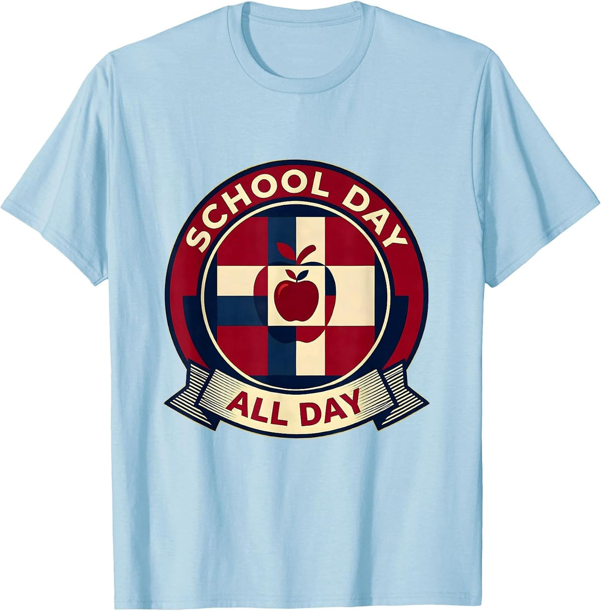 Men's School Day All Day Teacher Grade-Level Design T-Shirt - Baby Blue