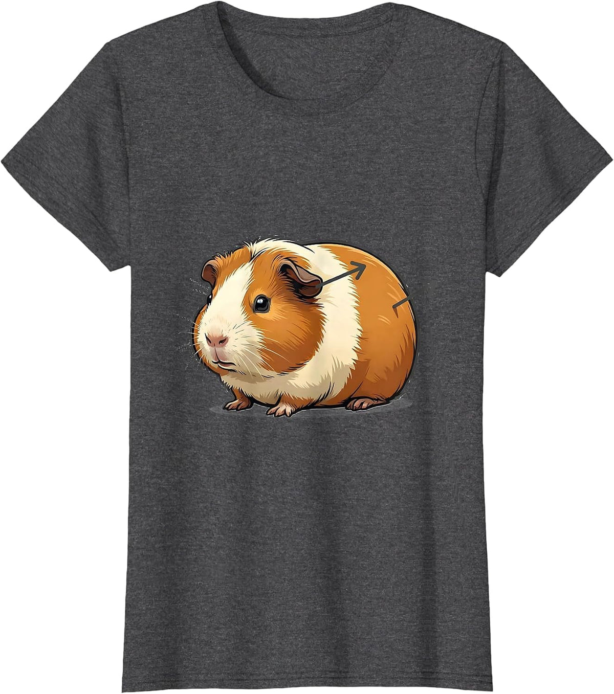Women's Cartoon Guinea Pig Specimen Display Pet Lover Humor T-Shirt - Dark Heather Grey