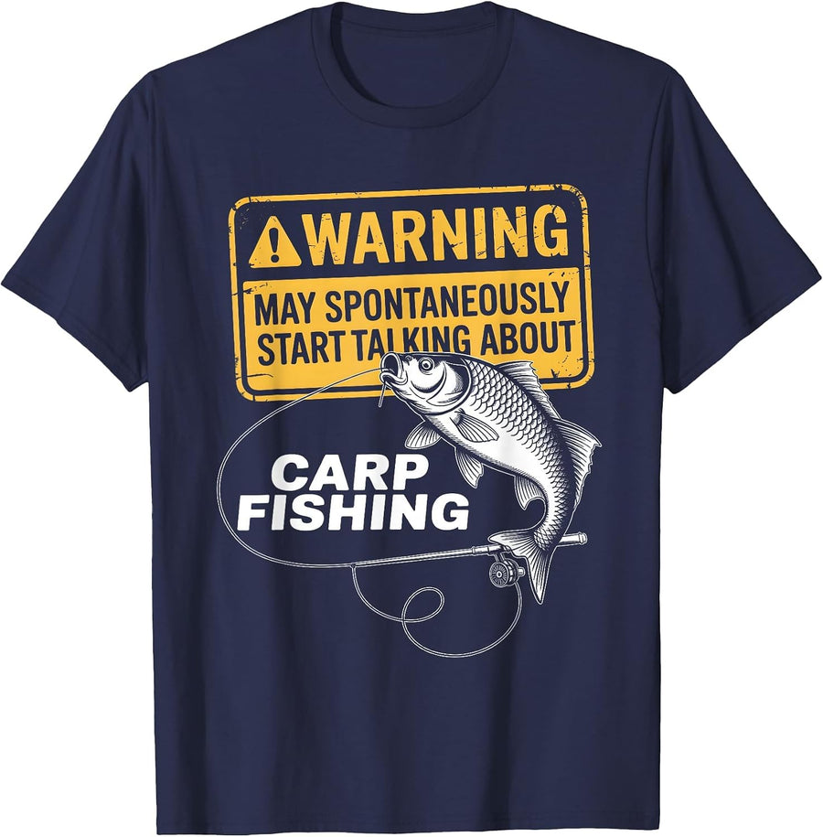Carp Fishing Design Men Funny Carp Fishing T-Shirt - Navy Blue