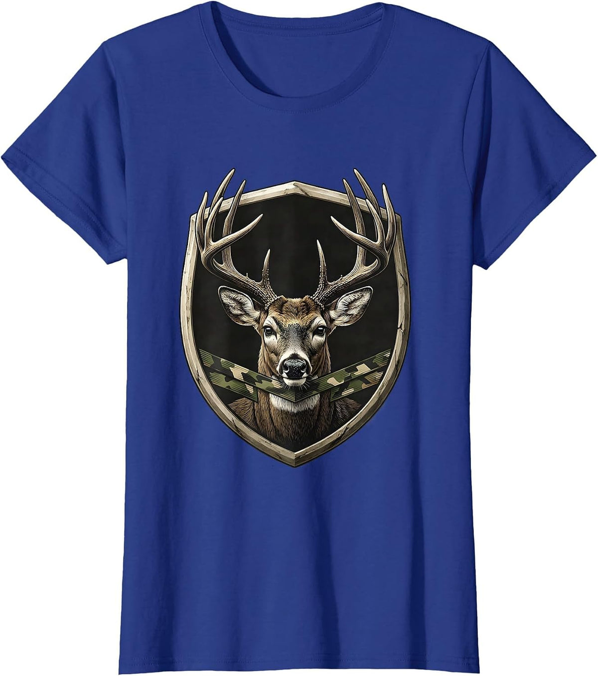 Women's Sealed Buck Shield Minimalist Deer Hunter Gift T-Shirt - Royal Blue