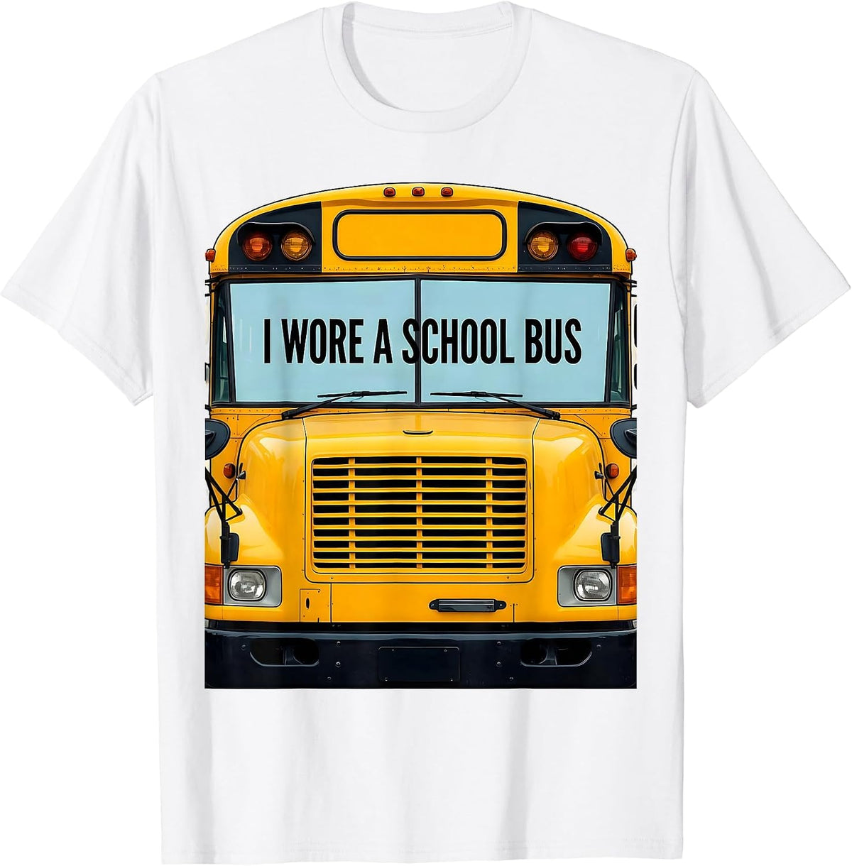 Men's I Wore A School Bus Funny Transportation Driver Halloween T-Shirt - White