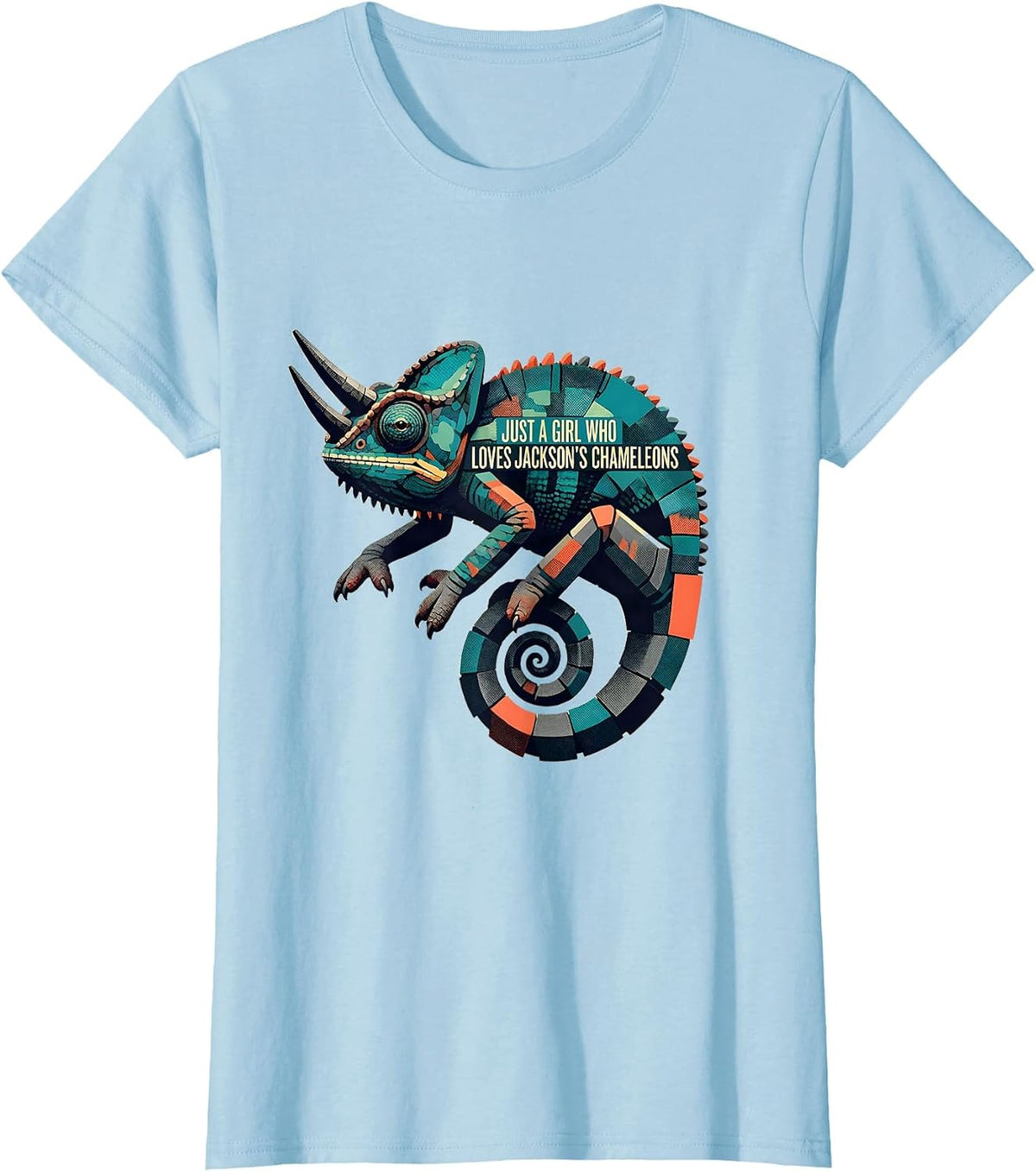 Just A Girl Who Loves Jackson's Chameleons Reptile Lover T-Shirt - Baby Blue