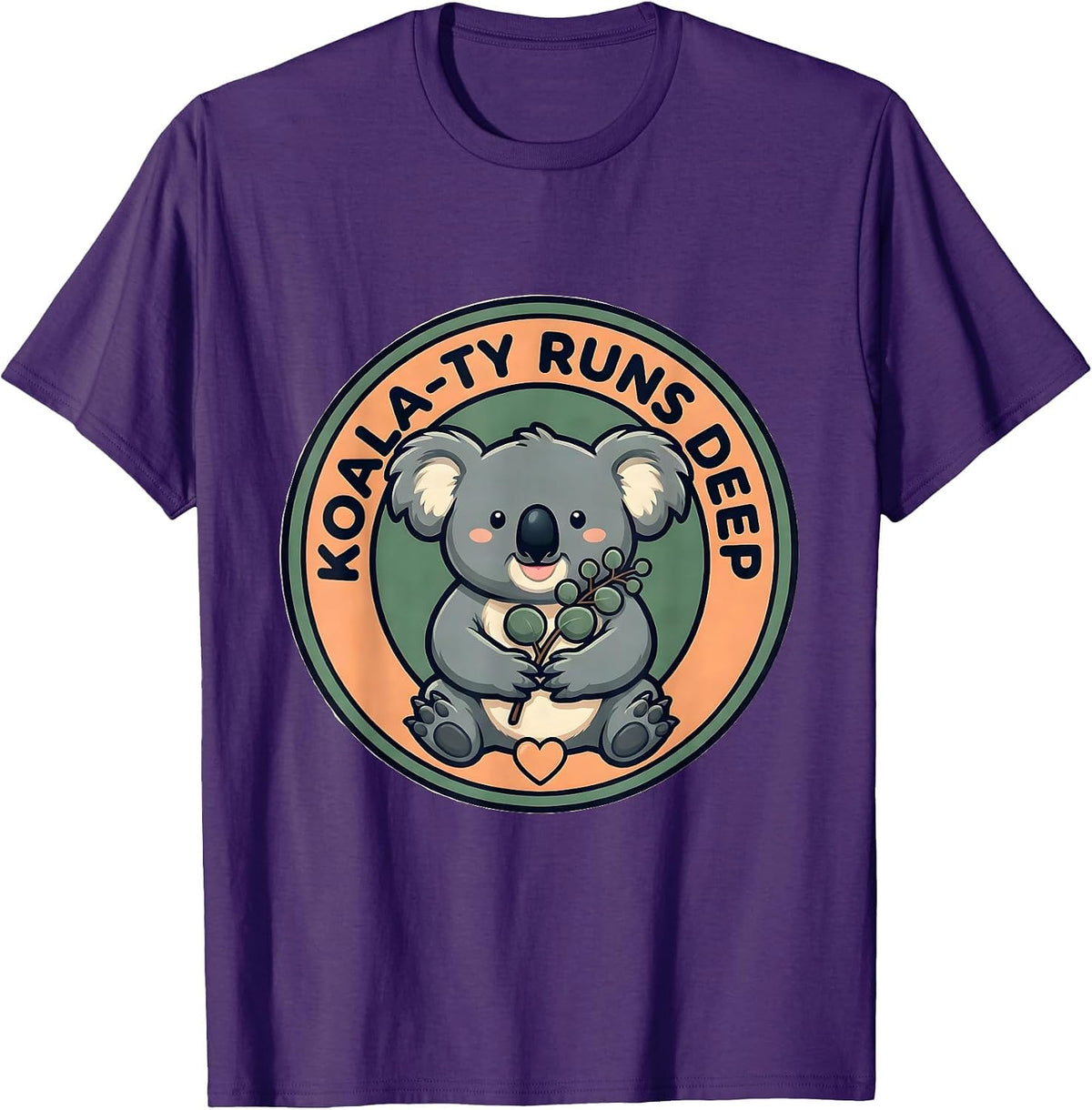 Men's Koala-ty Runs Deep Cute Kawaii Koala Lover Animal Pun Humor T-Shirt - Purple