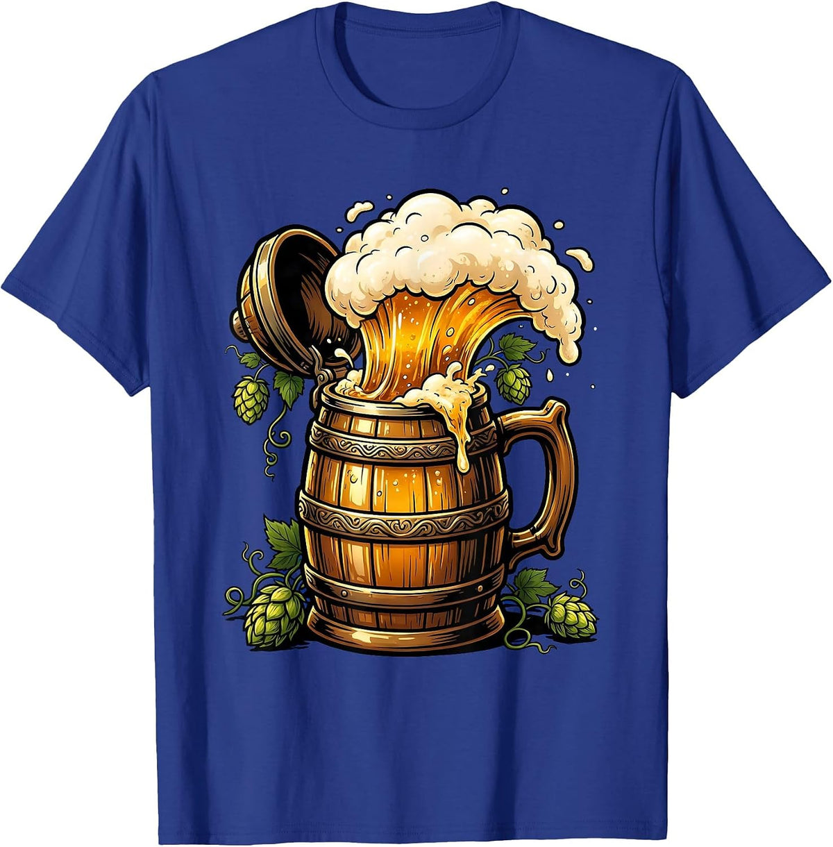 Men's Oktoberfest Overflowing Beer Stein Graphic T-Shirt - Royal Blue