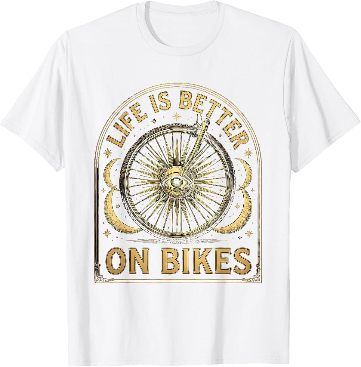 Men's Life Is Better On Bikes Cycling Design T-Shirt - White