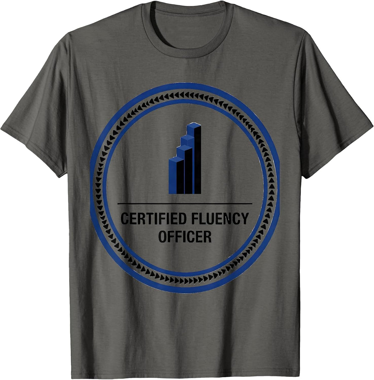 Certified Fluency Officer Geometric Speech-Language T-Shirt - Asphalt Grey