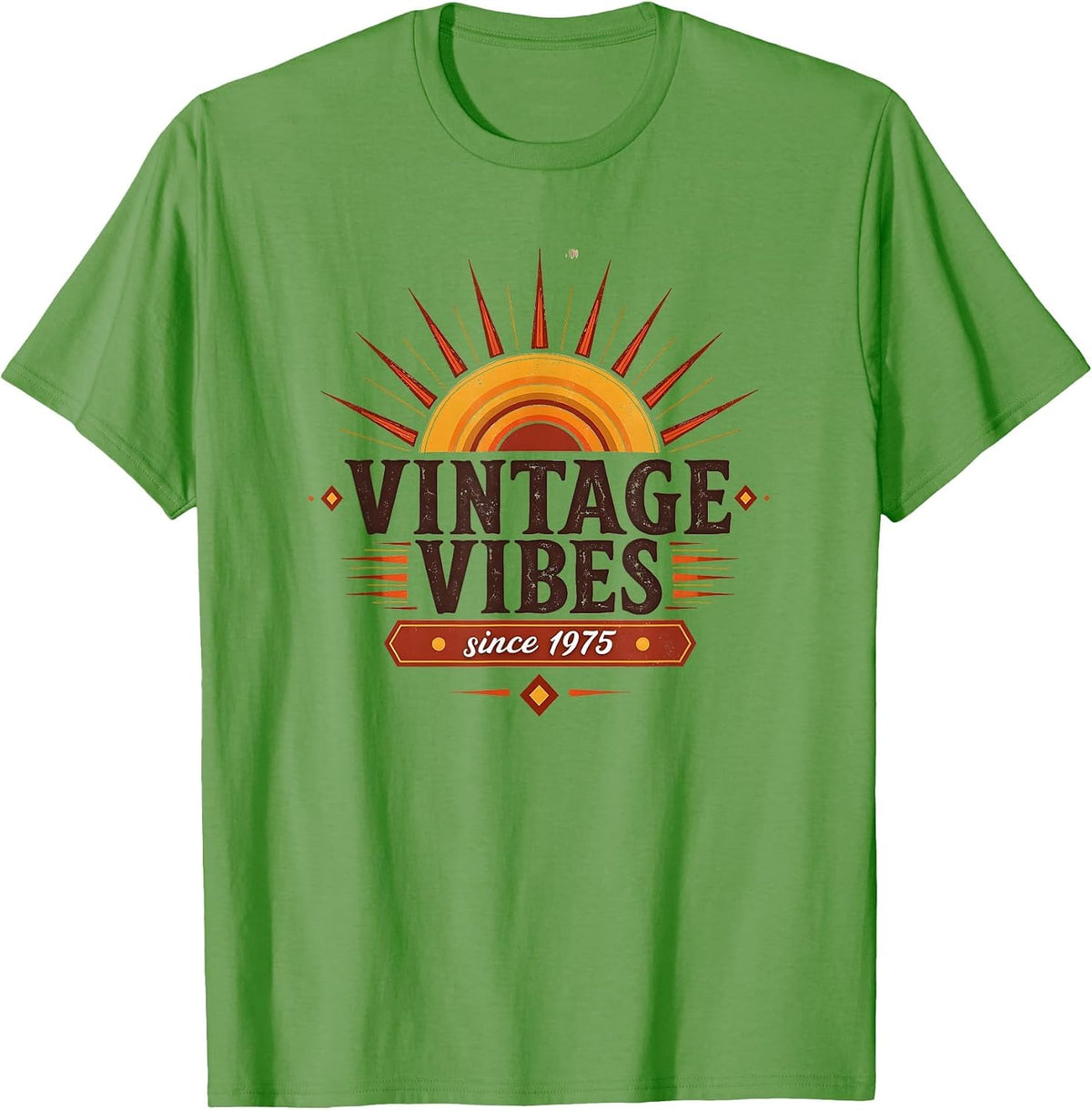 Vintage Vibes Since 1975 Retro Design T-Shirt - Grass Green