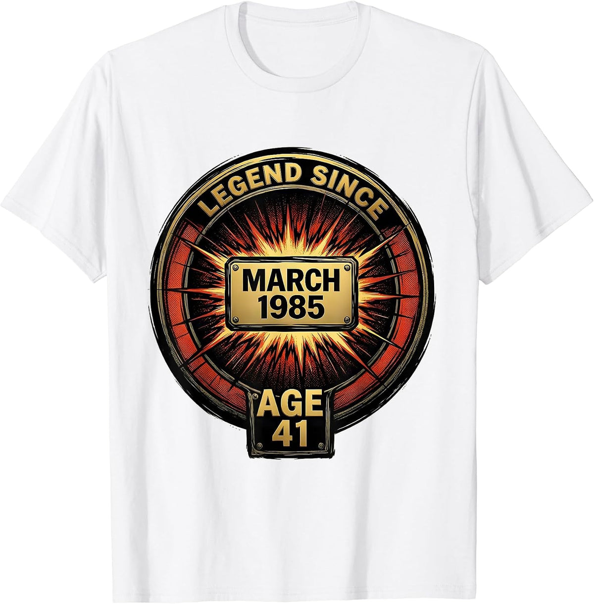 Men's LEGEND SINCE MARCH 1985 AGE 41 Vintage Retro Birthday Men T-Shirt - White