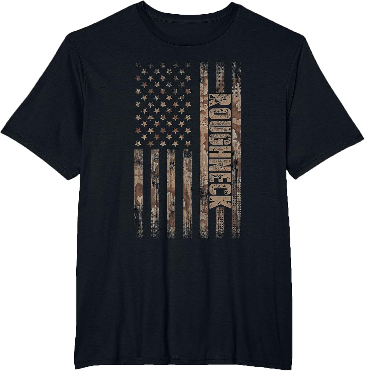 Roughneck American Flag Oilfield T-Shirt - Black