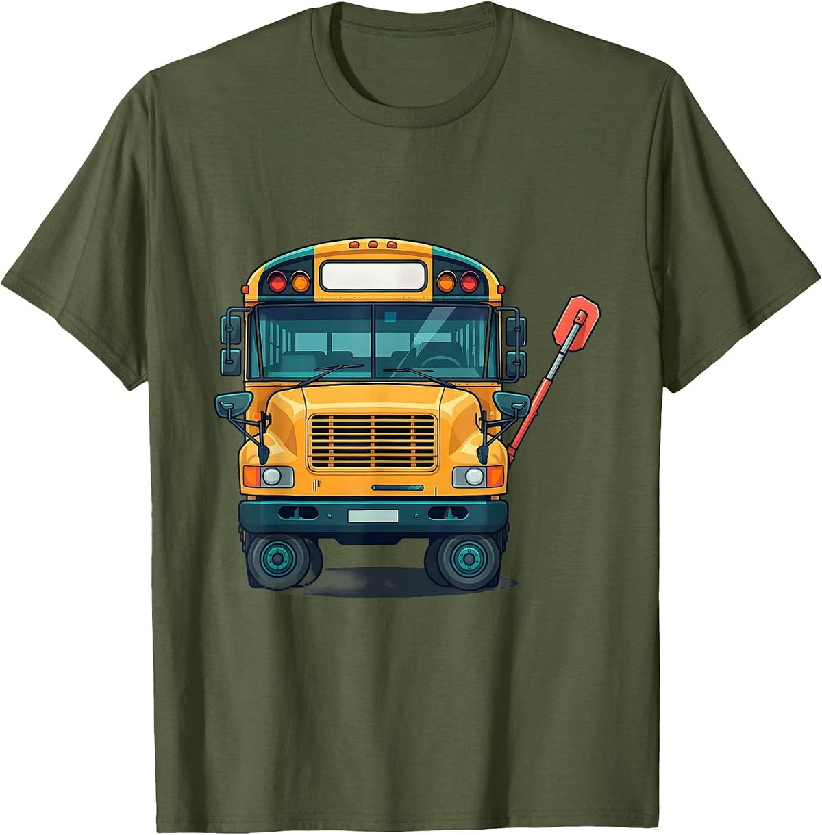 School Bus Driver Costume Halloween Humor T-Shirt - Olive Green