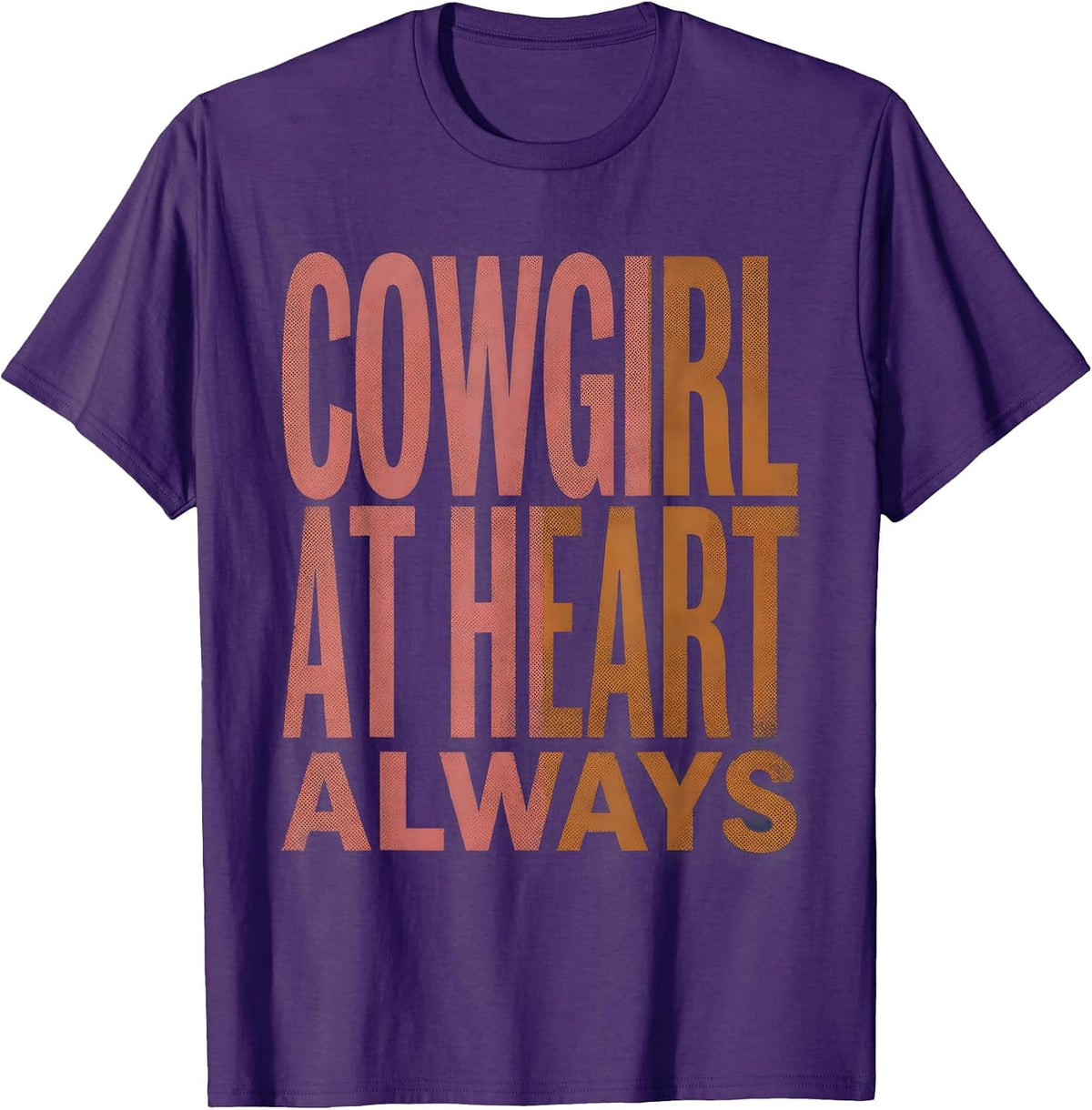 Cowgirl At Heart Always Western Spirit Design T-Shirt - Purple