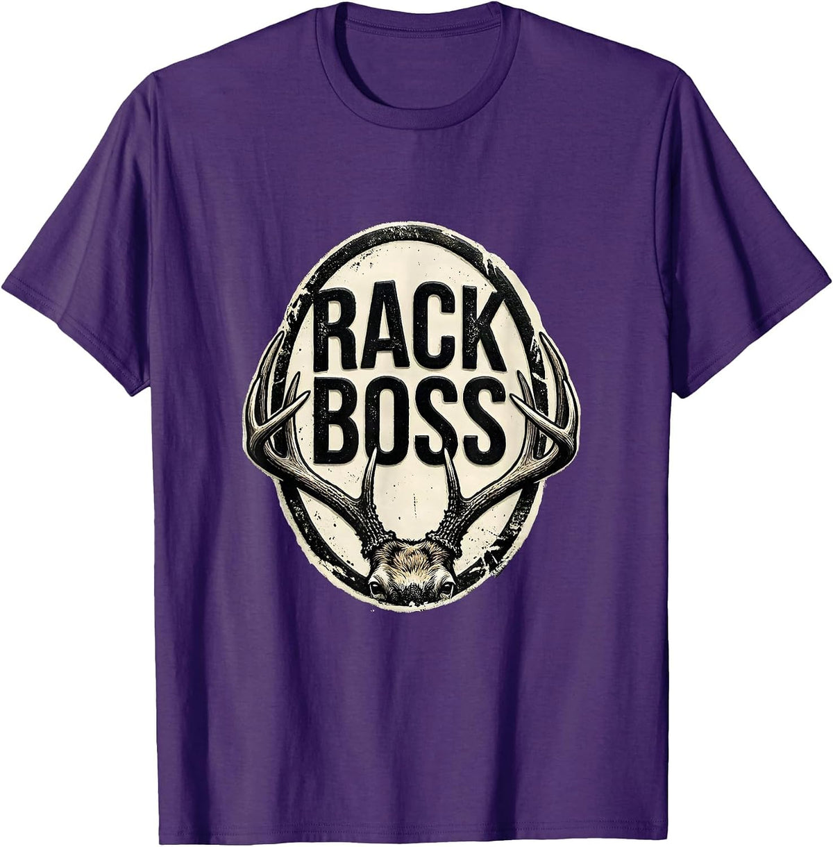 Rack Boss Funny Deer Hunting Hunter Dad Gift T-Shirt - Purple