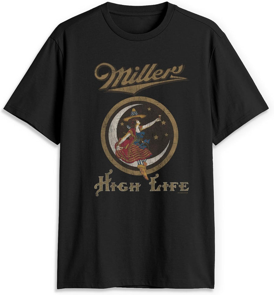 Men's Miller High Life Vintage Lady Logo T-Shirt - Black