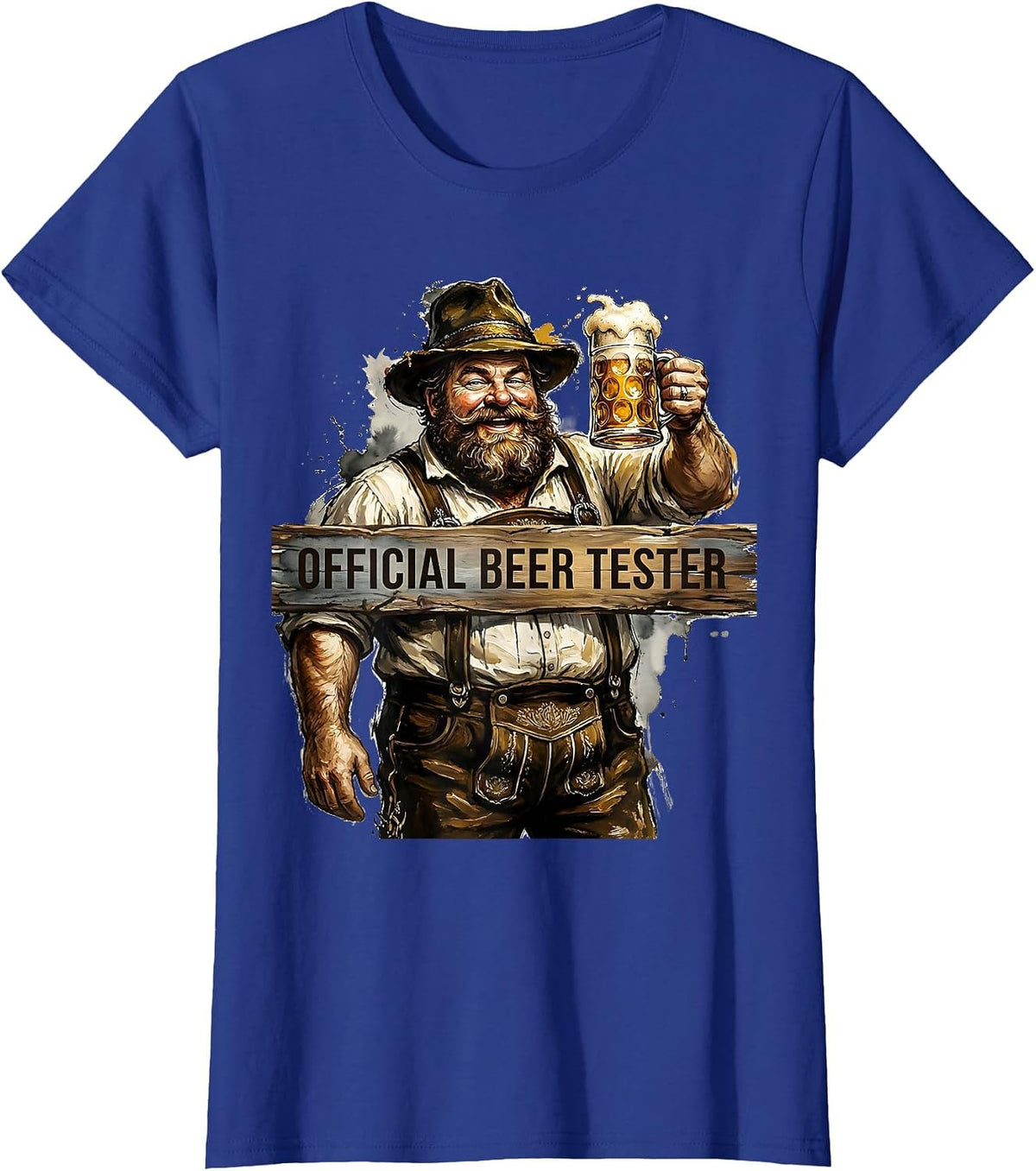Women's Official Beer Tester Oktoberfest Design T-Shirt - Royal Blue