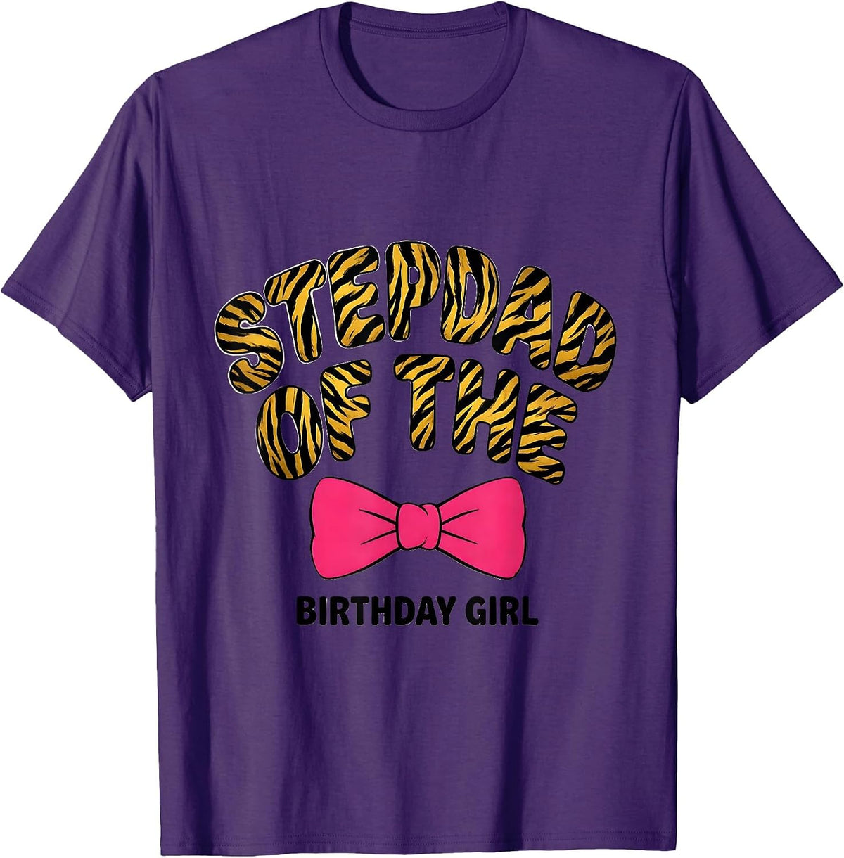 Men's Stepdad Of The Birthday Girl Family Matching Coquette Bow T-Shirt - Purple