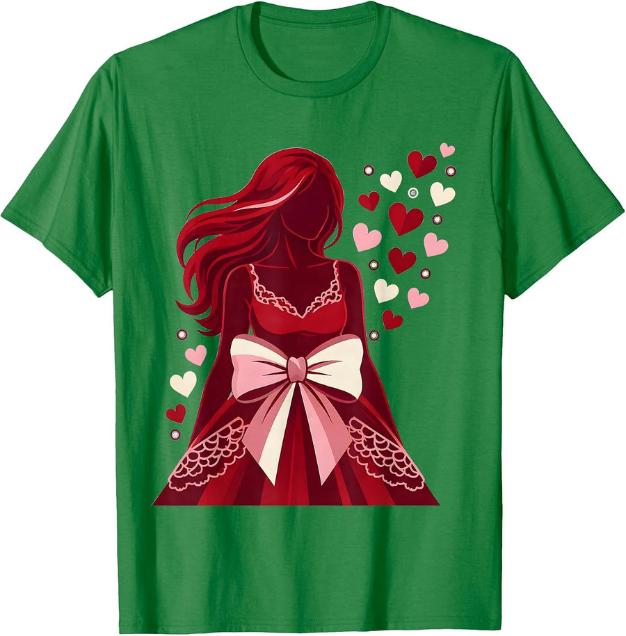 Men's Mimi Love Hearts Silhouette Graphic Design T-Shirt - Kelly Green