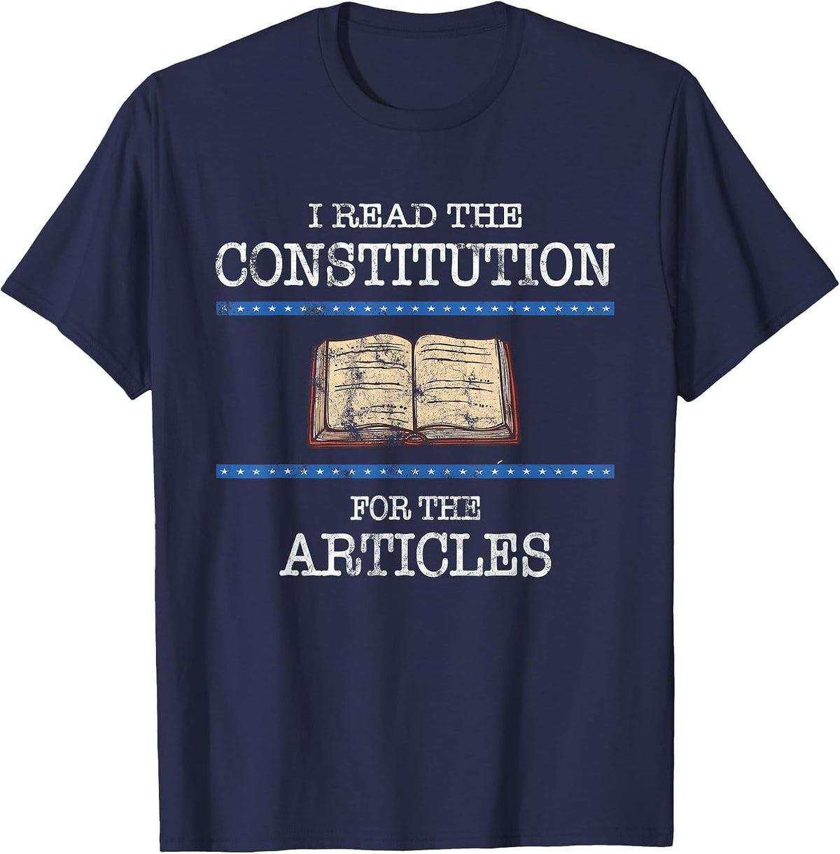 History Teachers Read the Constitution Distressed Funny T-Shirt - Navy Blue