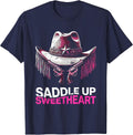 Saddle Up Sweetheart Cowboy Western Design T-Shirt - Navy Blue