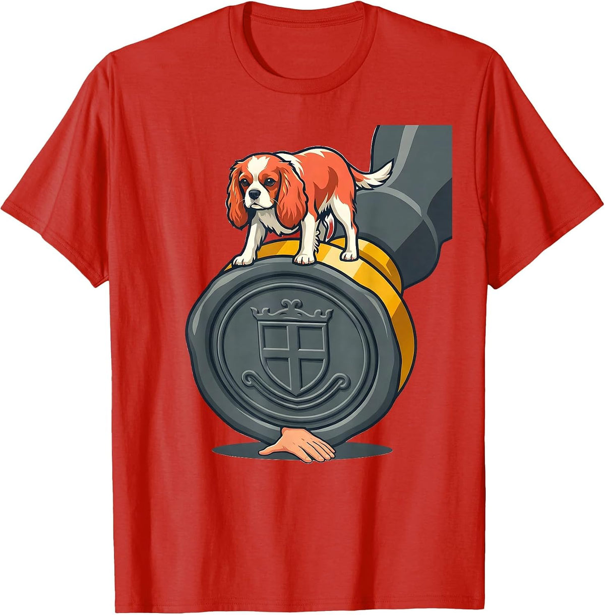 Men's Cavalier King Charles Spaniel Wax Seal Dog Owner Humor T-Shirt - Red