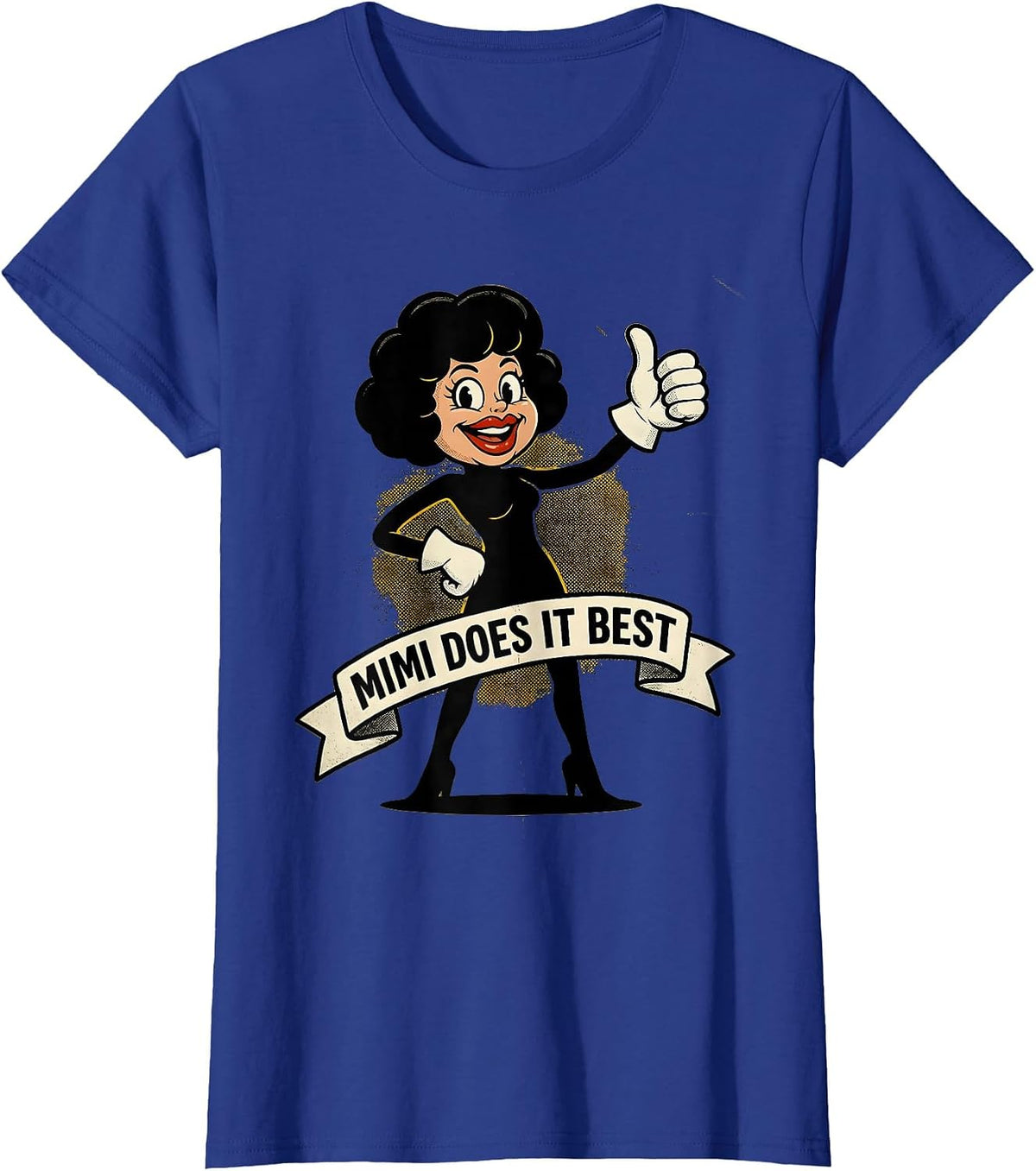 Women's Mimi Does It Best Proud Grandmother Design T-Shirt - Royal Blue