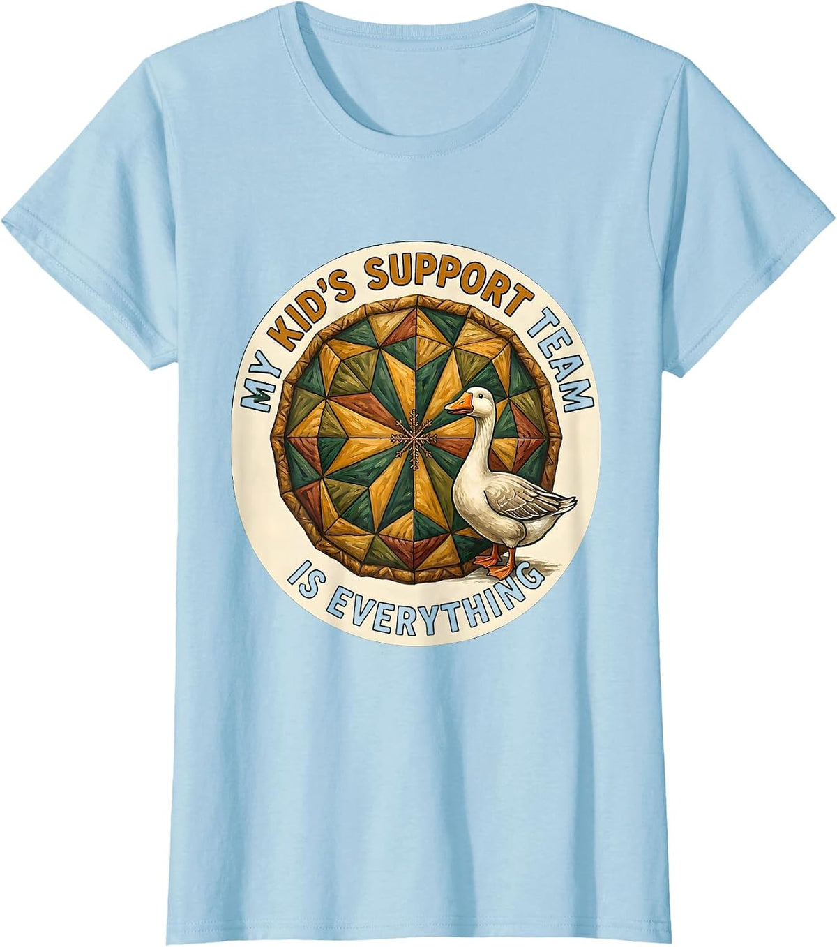 Women's My Kid's Support Team Is Everything Funny Special Education T-Shirt - Baby Blue