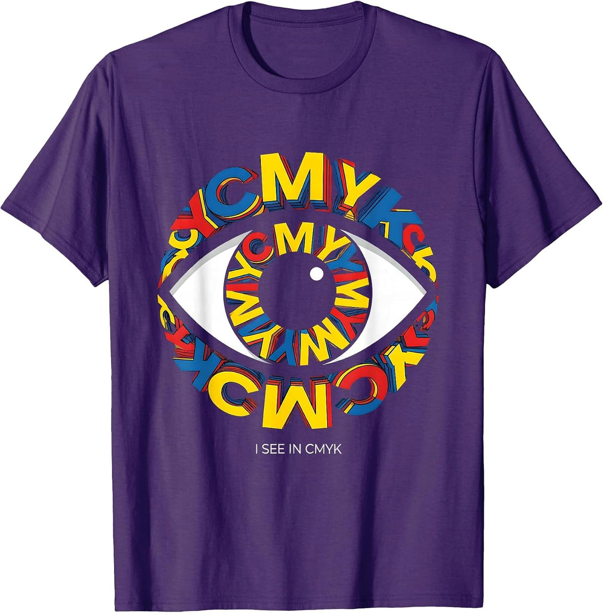 I See In CMYK Graphic Design Artist Tee T-Shirt - Purple