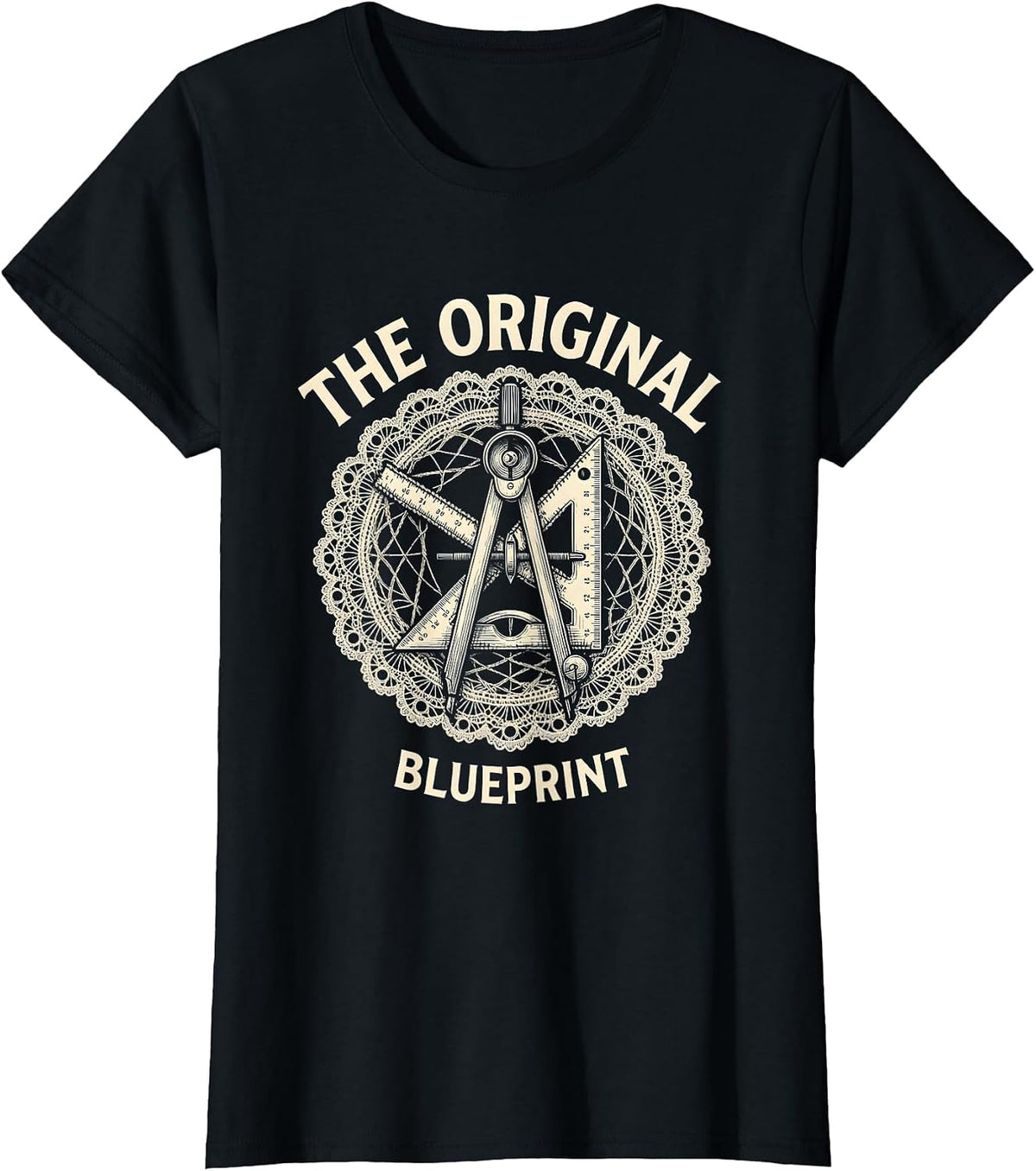 The Original Blueprint Graphic Design T-Shirt - Black