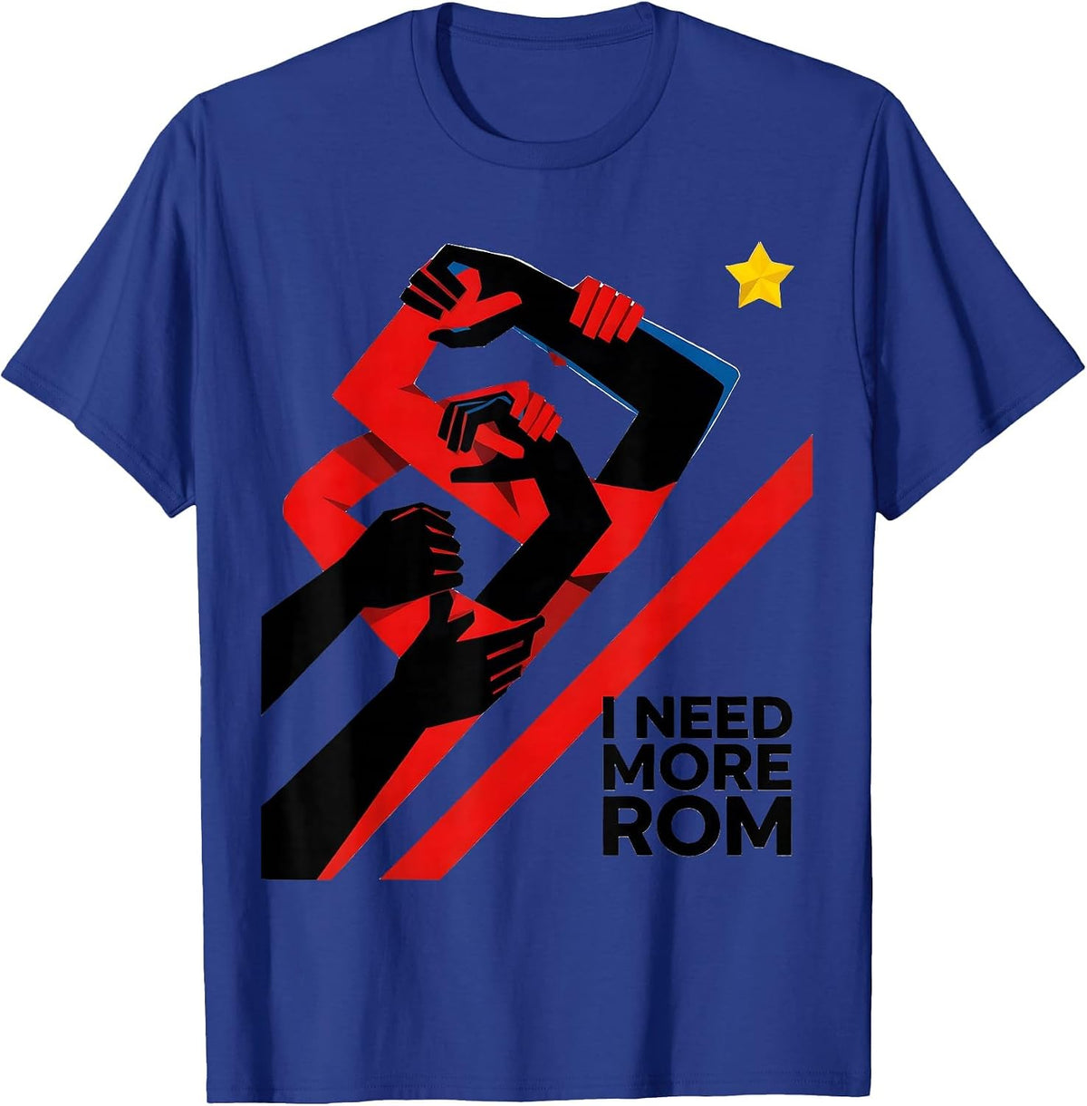 Men's I Need More ROM Bauhaus Modernist Funny Physical Therapist T-Shirt - Royal Blue