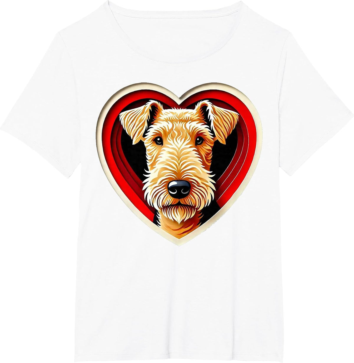 Airedale Terrier Heart Cute Puppy Dog Lover T-Shirt - White